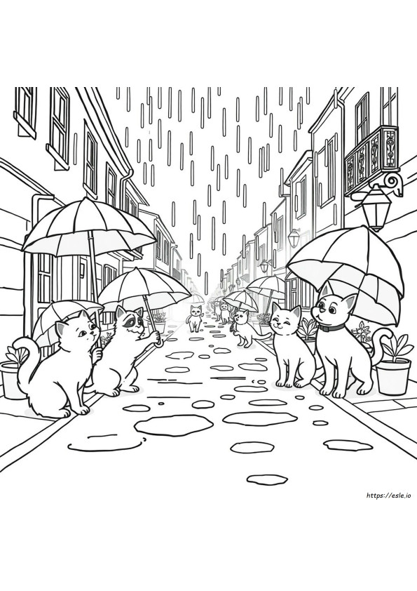 Coloriage Pluie