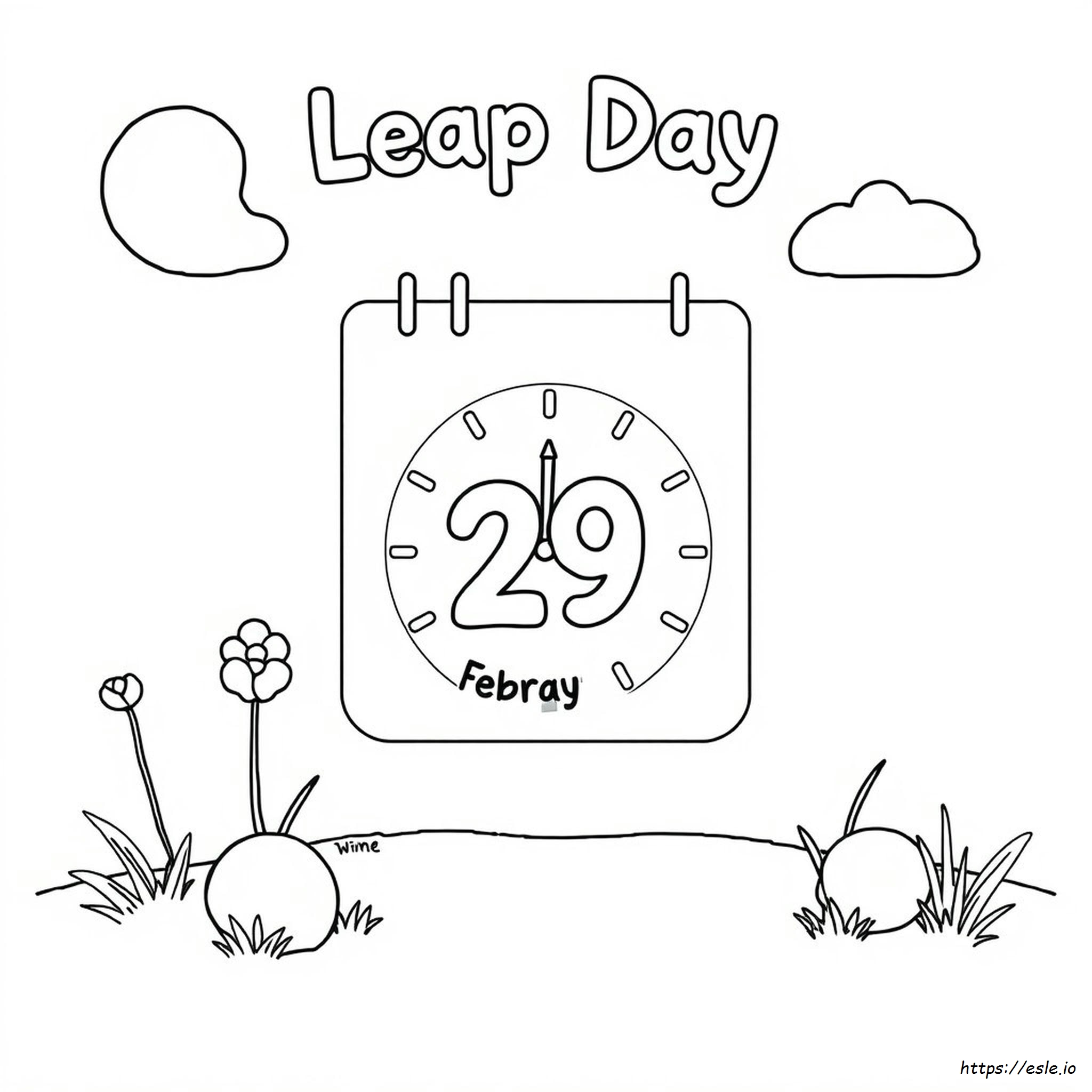 Leap Day Coloring Page Free