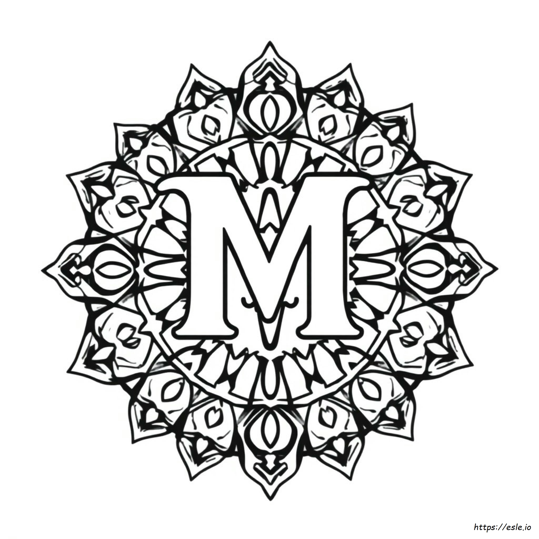 Mandala Letter M Coloring Page