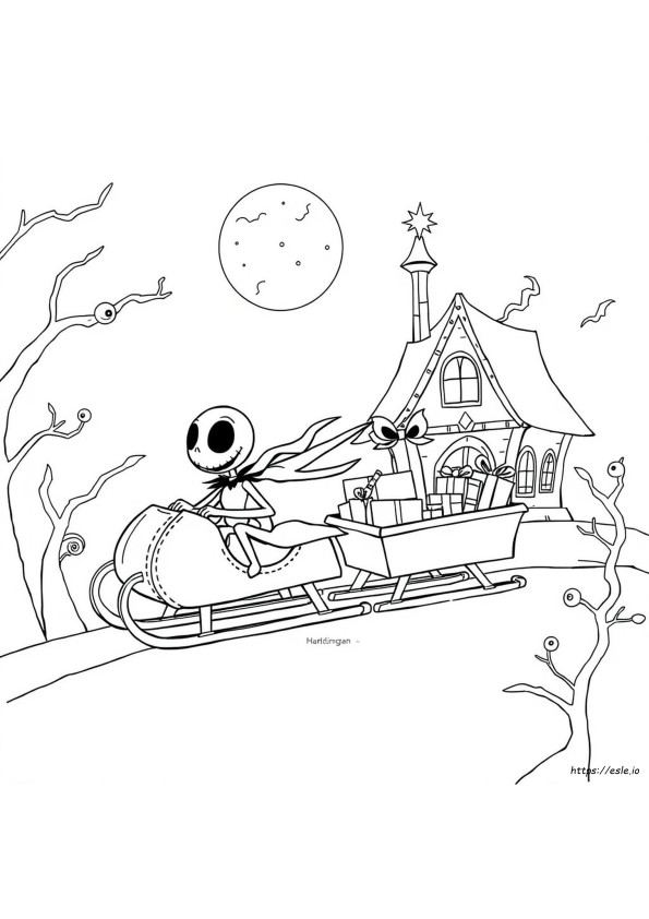 Zero Nightmare Before Christmas Coloring Page