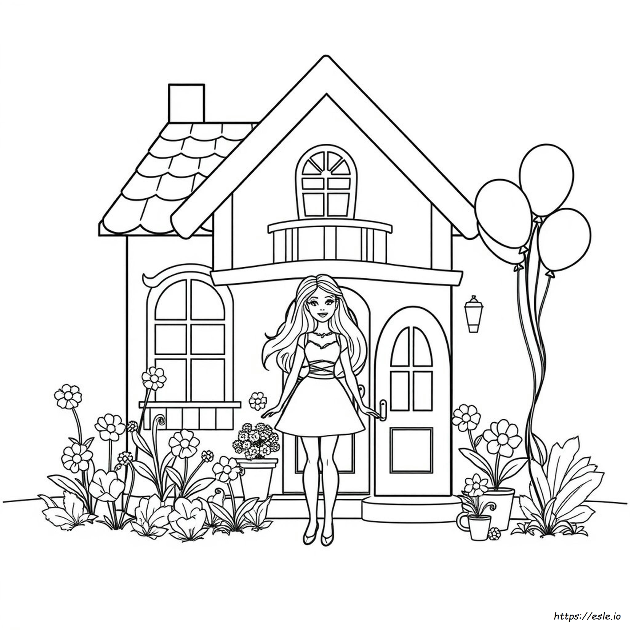 Barbie House Colouring