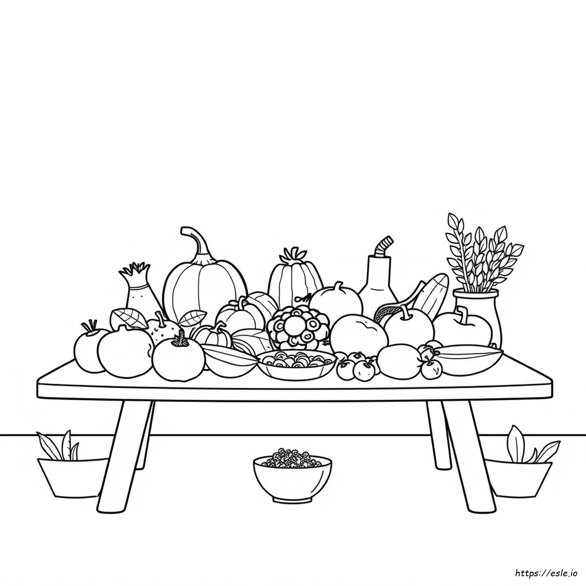 Dibujo para colorear Comida Saludable Para Preescolar