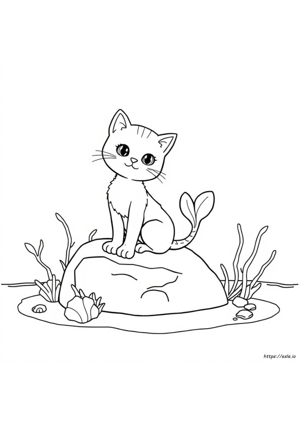 Sereia Gatinha Para Colorir