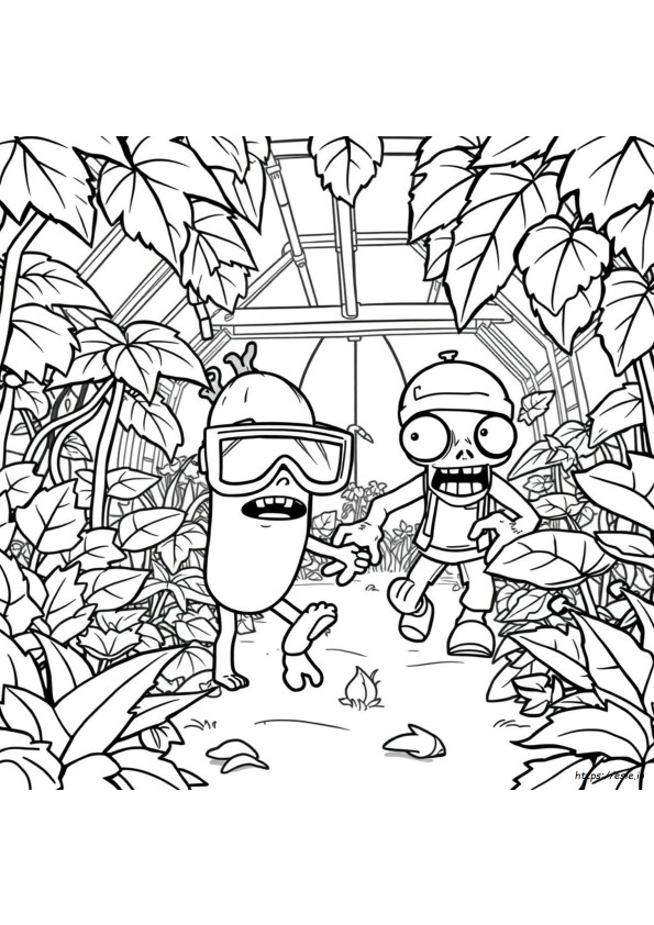 Plants And Zombies Coloring Pages