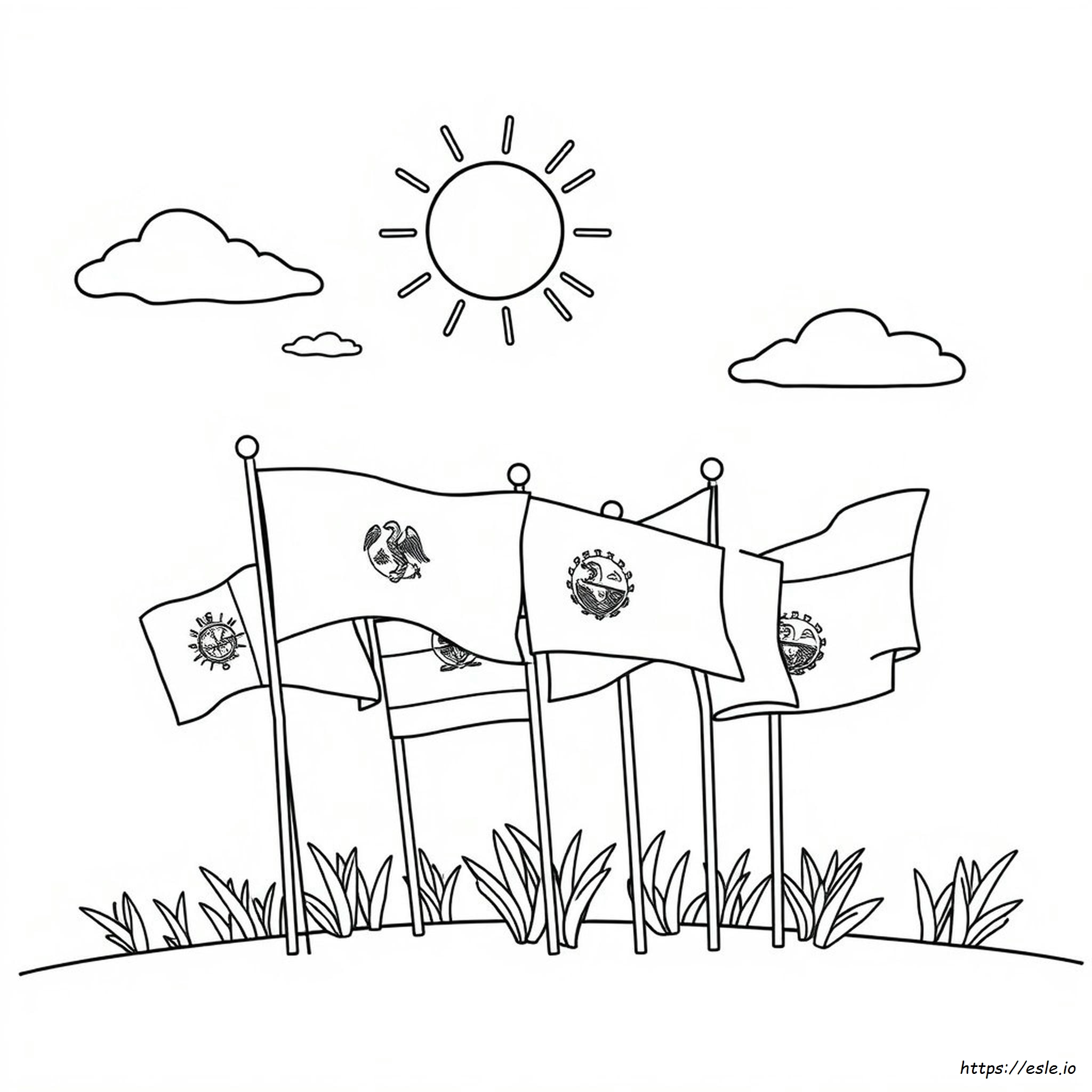 Hispanic Heritage Month Flags Coloring Pages Printable