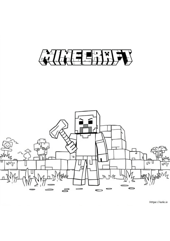 Disegni Da Colorare In Bianco E Nero Di Minecraft