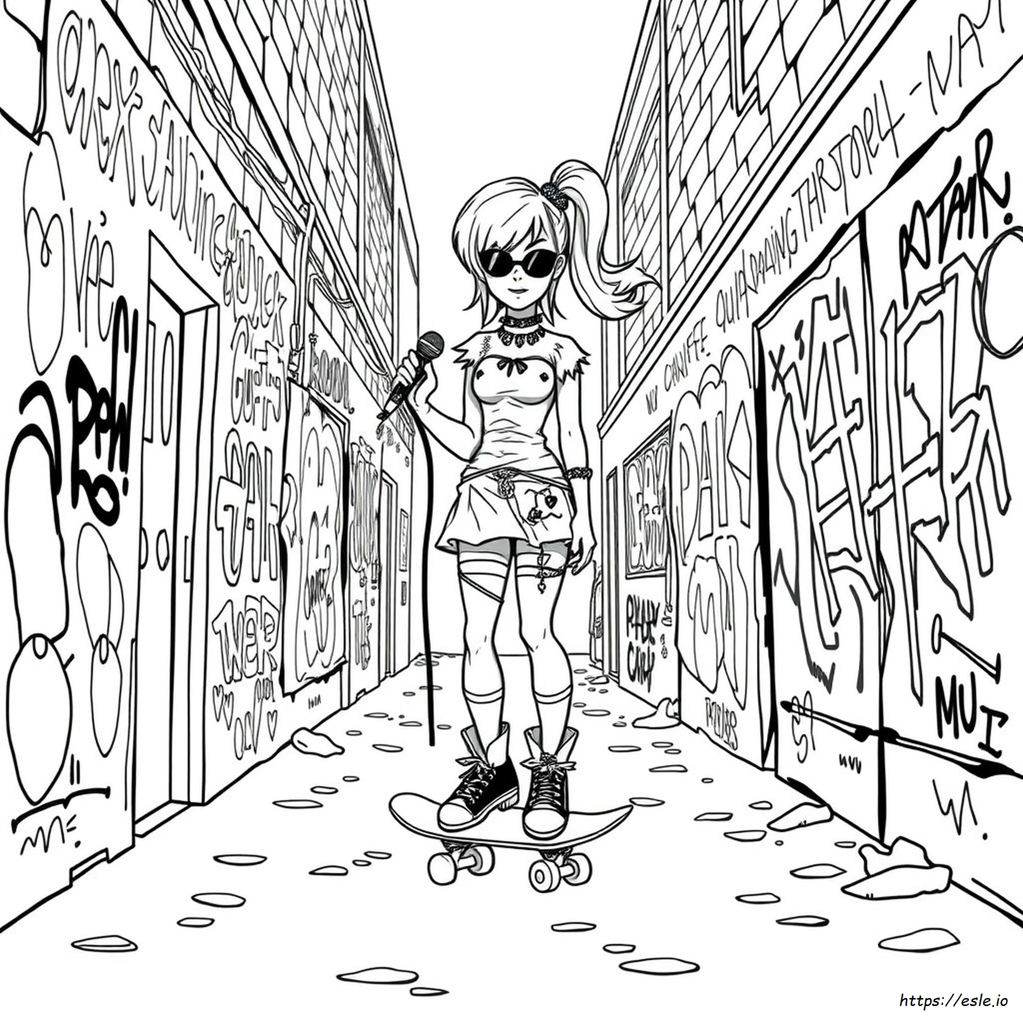 Punk Princess Coloring Page - Free Printable