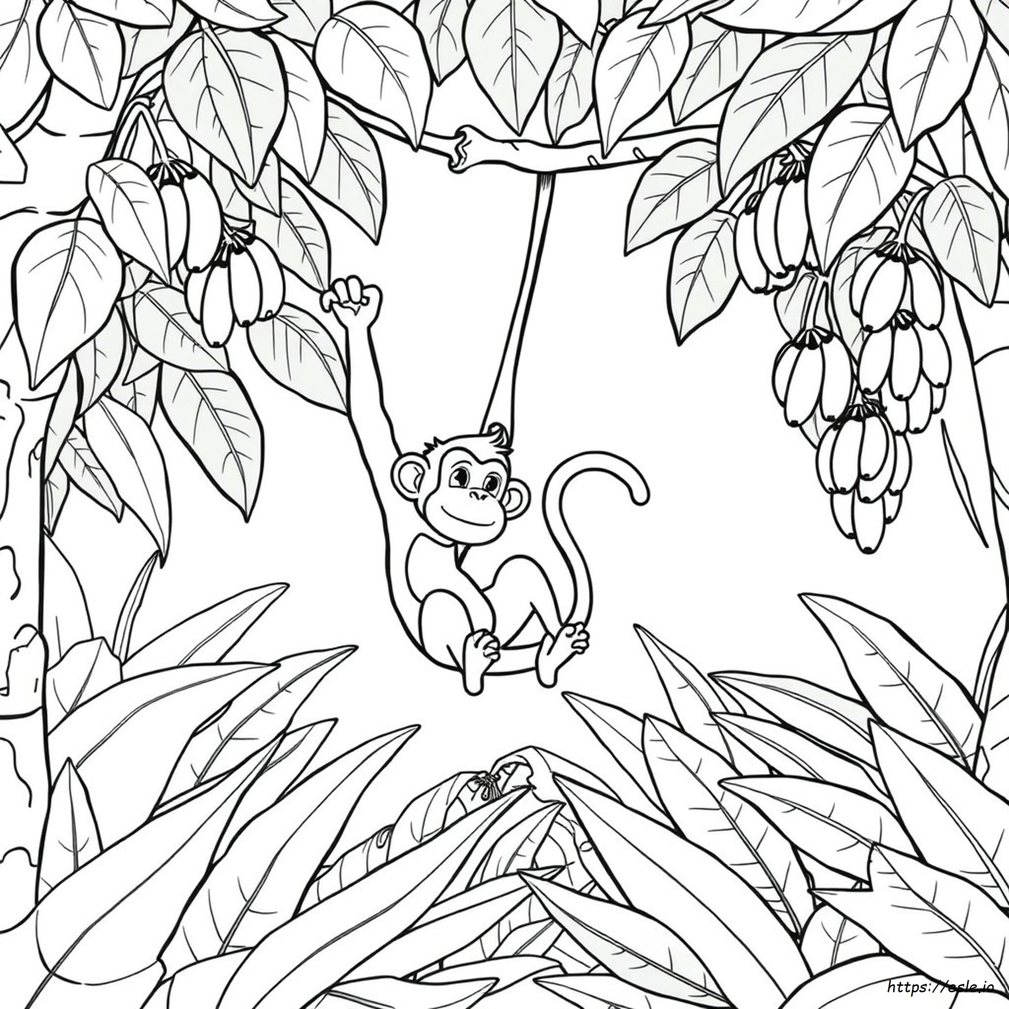 Coloring Page Of A Monkey - Free Printable Sheet