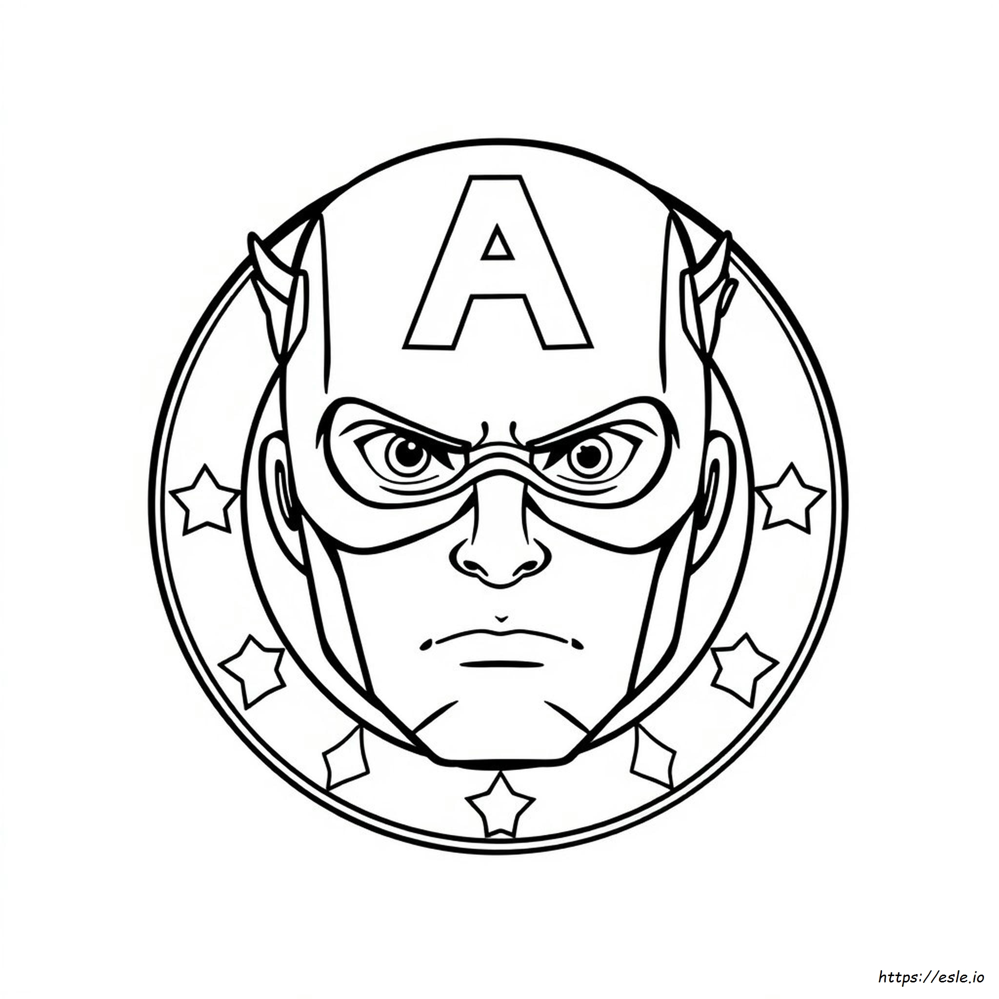 Captain America Face Coloring Pages