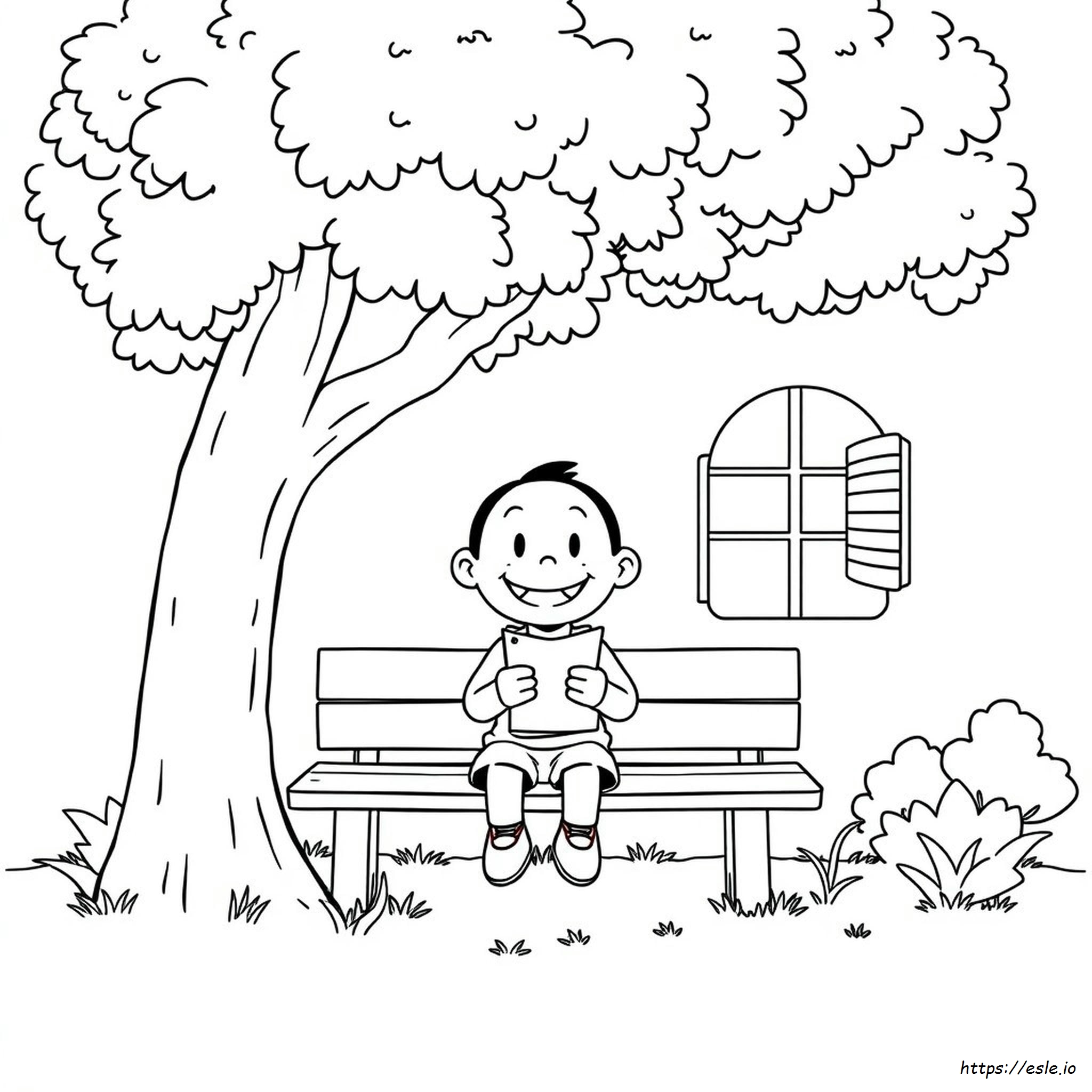 Desen De Colorat Cu Nobita - Gratuit De Printat