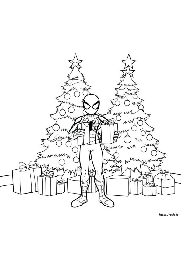 Spiderman Christmas Coloring Pages Printable