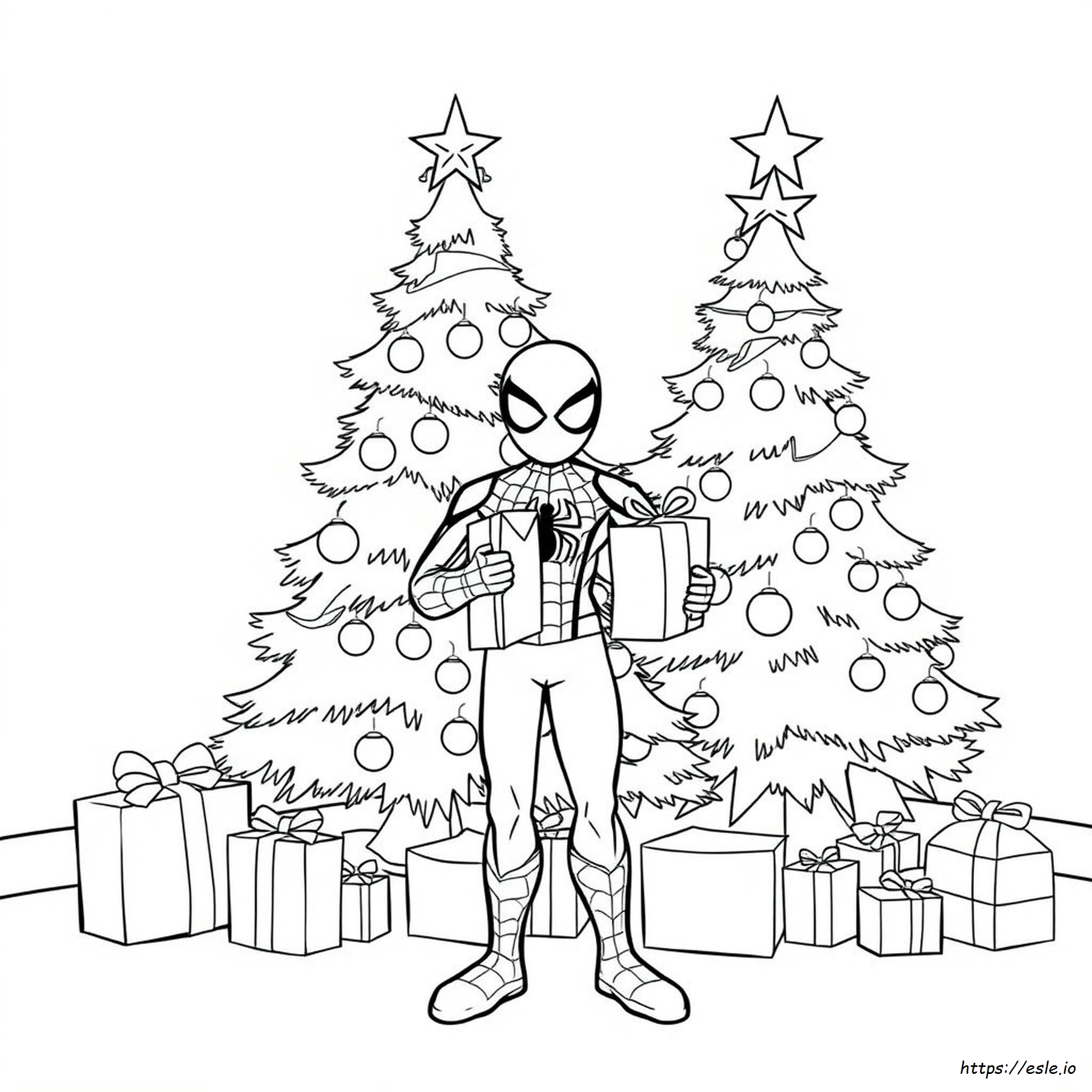 Spiderman Christmas Coloring Pages Printable