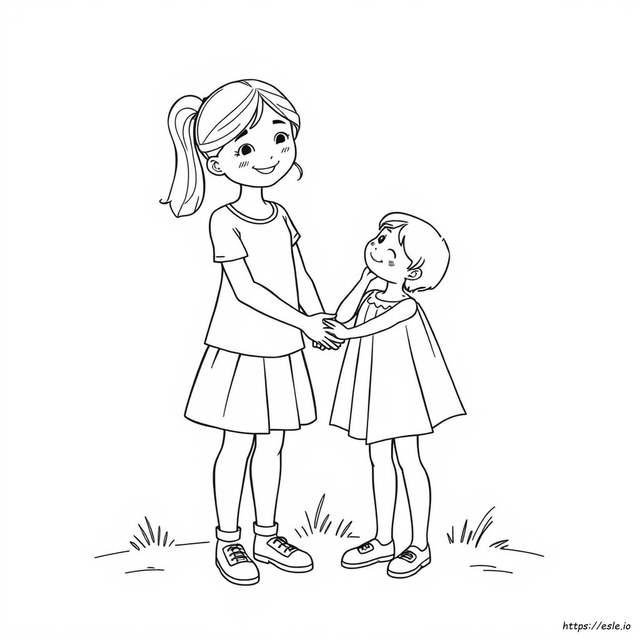 Big Sister And Little Sister Coloring Pages