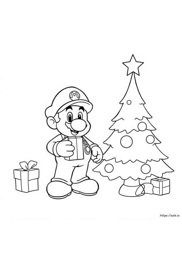マリオ クリスマス ぬりえ