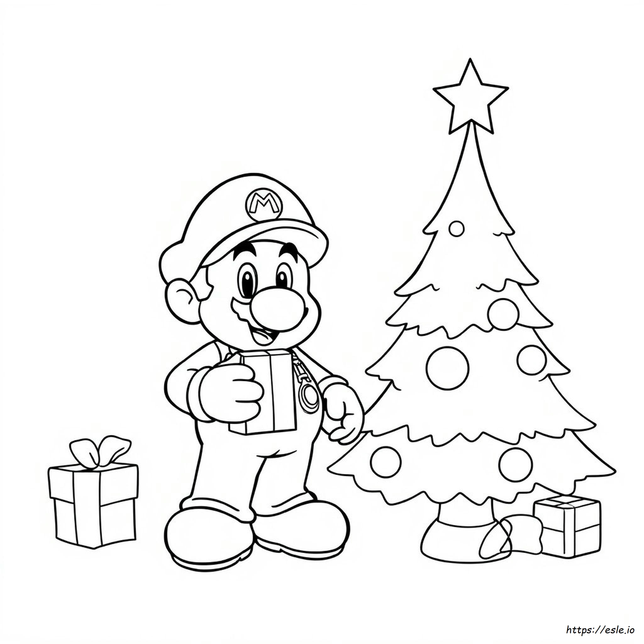 Mario Natale Da Colorare - Disegno Gratis