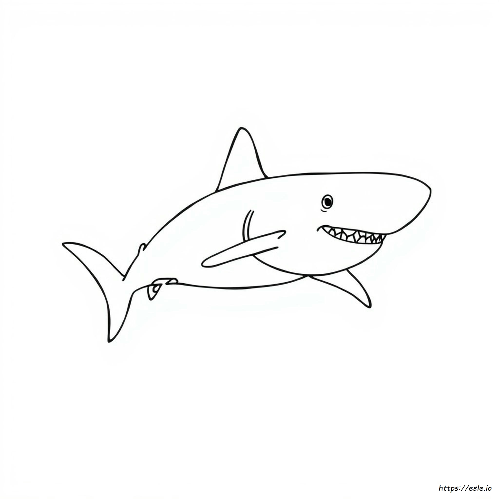 Shark Outline Coloring Page - Free Printable