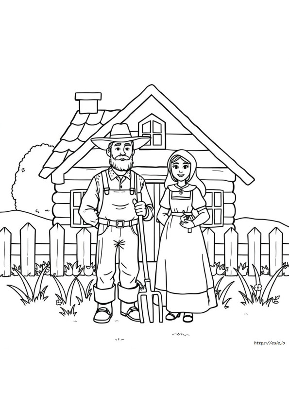 Coloriage American Gothic