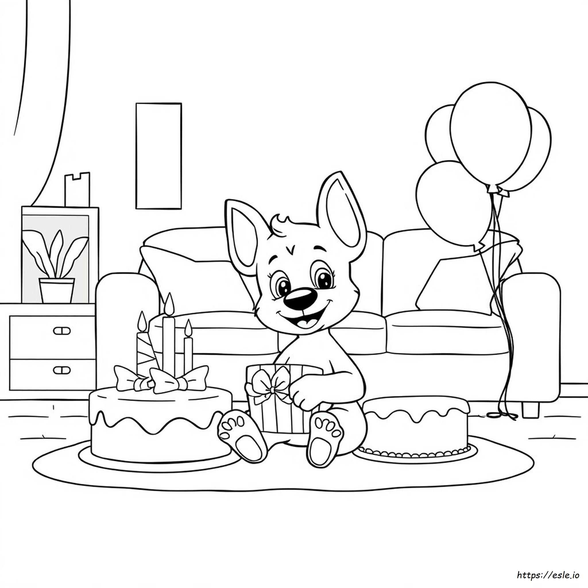 Bluey Birthday Coloring Page
