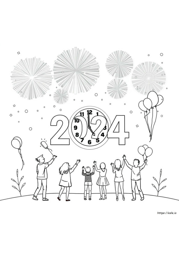 Nieuwjaarsdag 2024 Kleurplaten