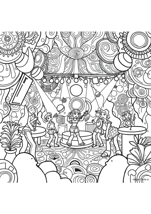 Psychedelic 70S Coloring Pages