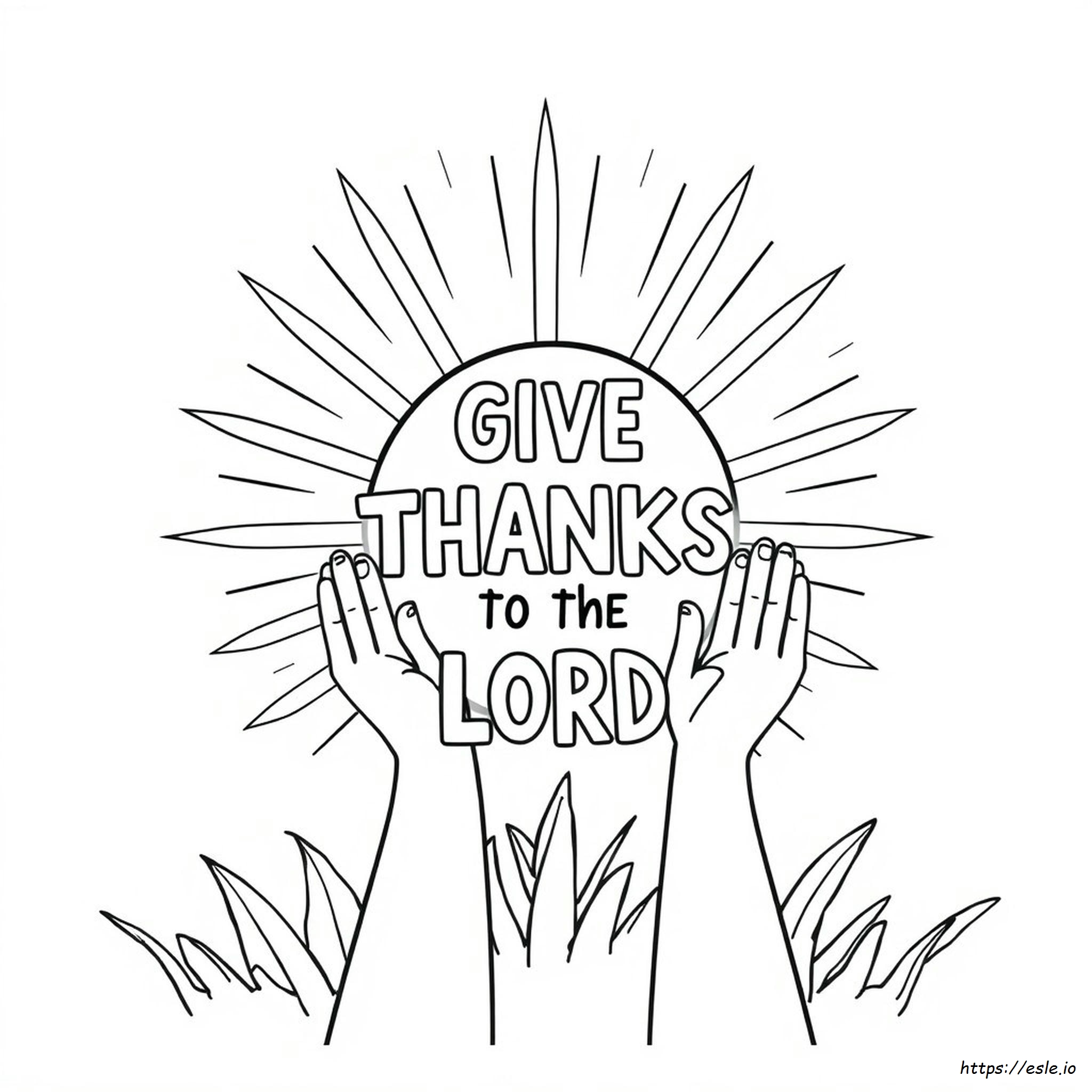 Free Printable Give Thanks To The Lord Coloring Page