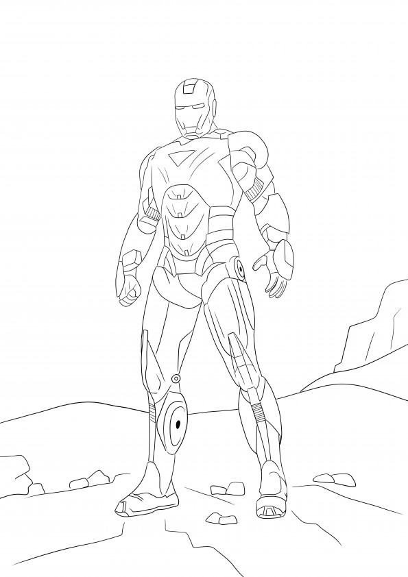 Iron man prêt à combattre feuille à colorier et téléchargement gratuit