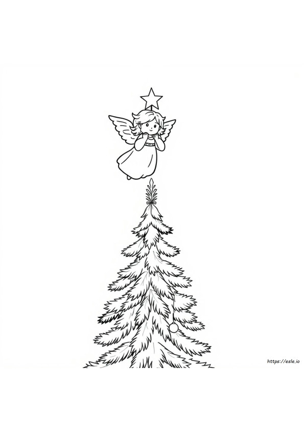Ángel Para La Cima Del Árbol Para Colorear