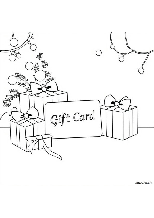 Gift Card Coloring Pages