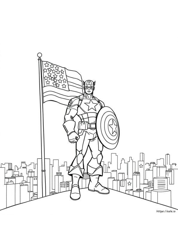 Capitán América Para Colorear