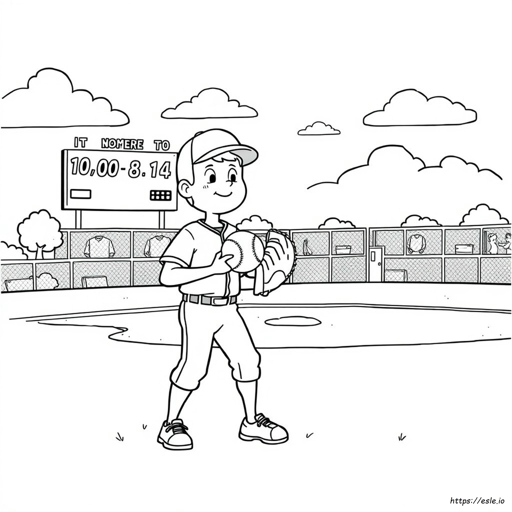 Coloriage De Baseball Gratuit À Imprimer