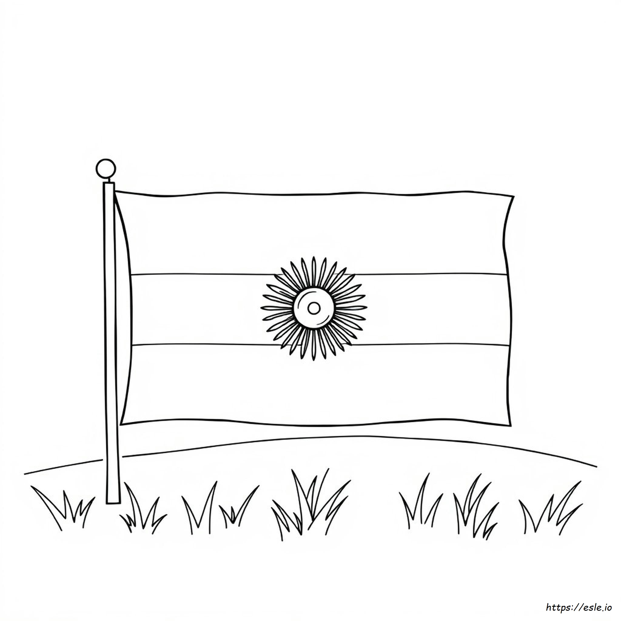 Flag Of Argentina Coloring Page