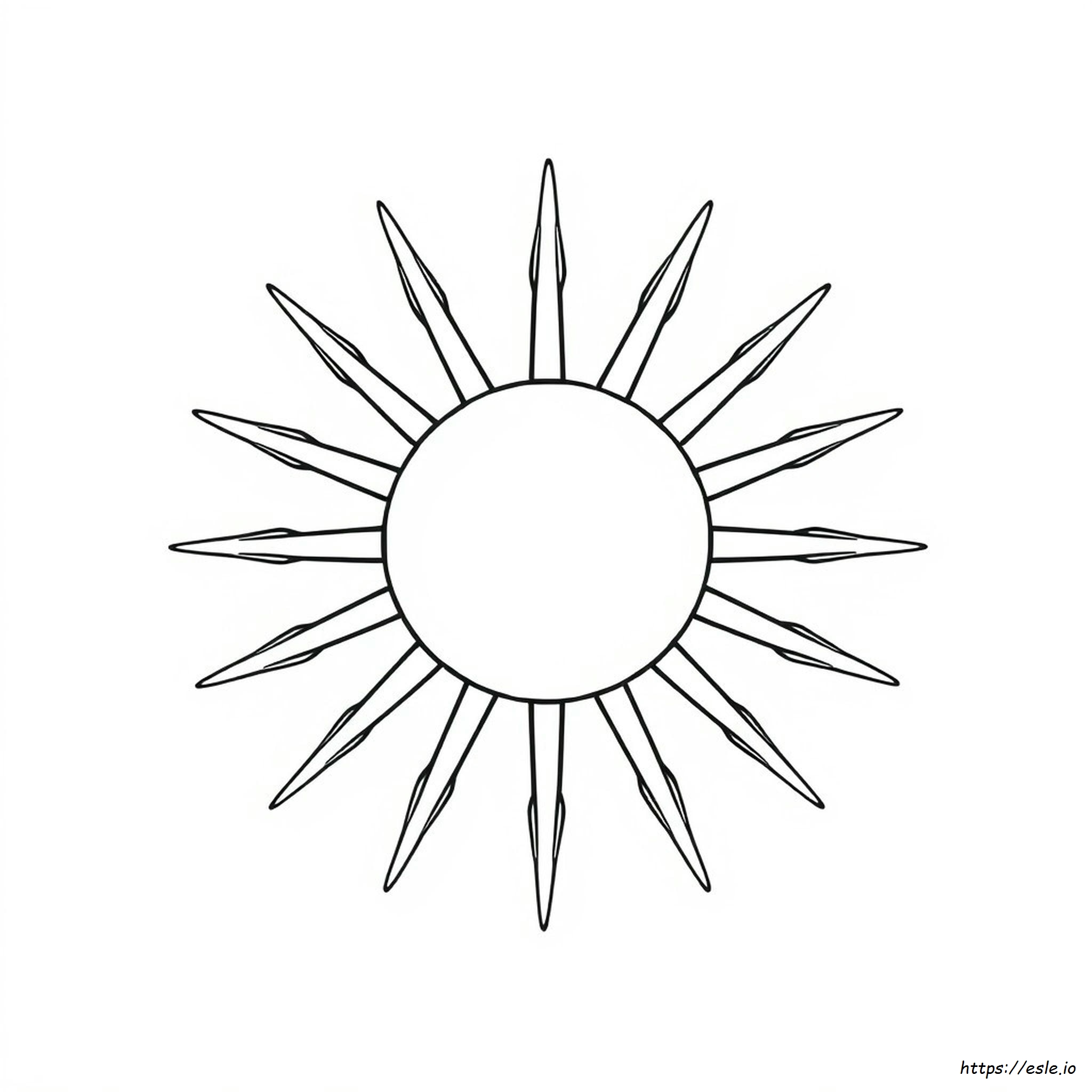 Zon Tekening Om Te Kleuren kleurplaat