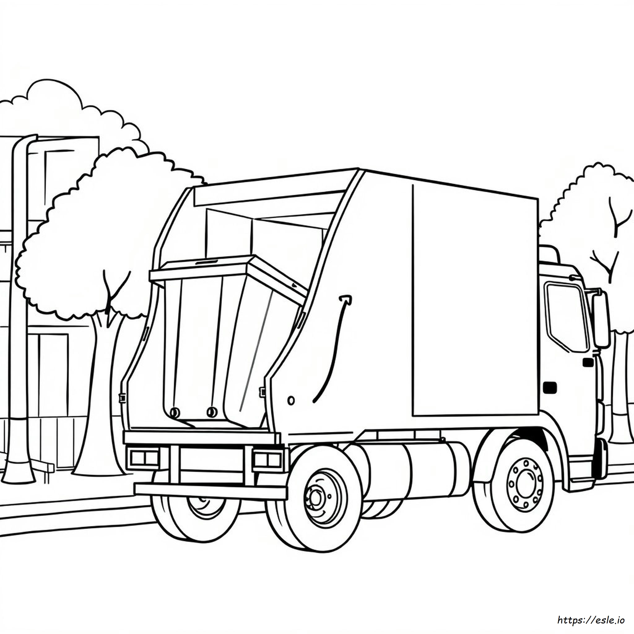 Müllwagen Ausmalbild zum Ausdrucken