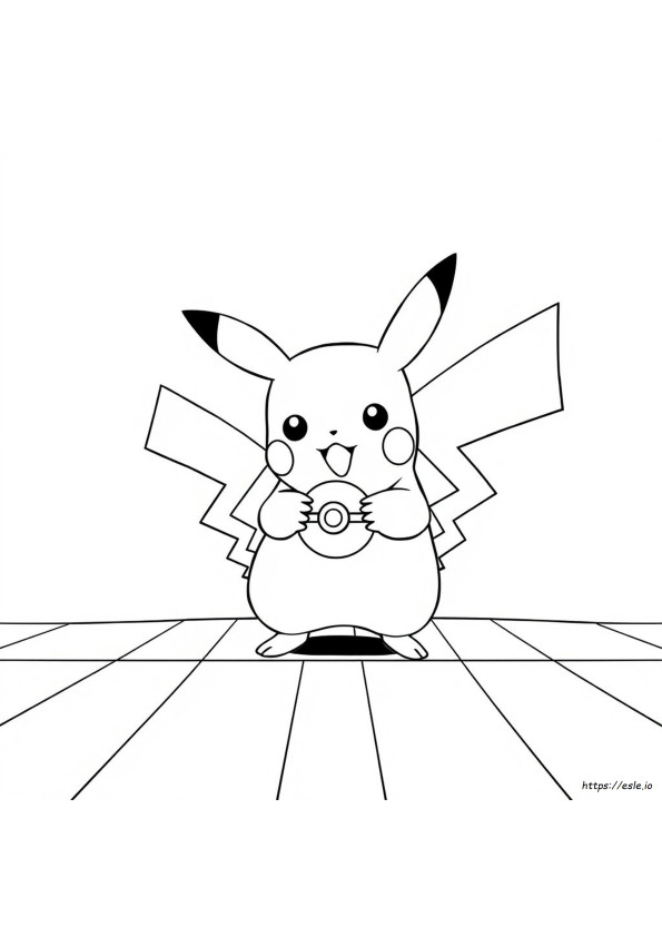 Pikachu Pokeball Coloring Page