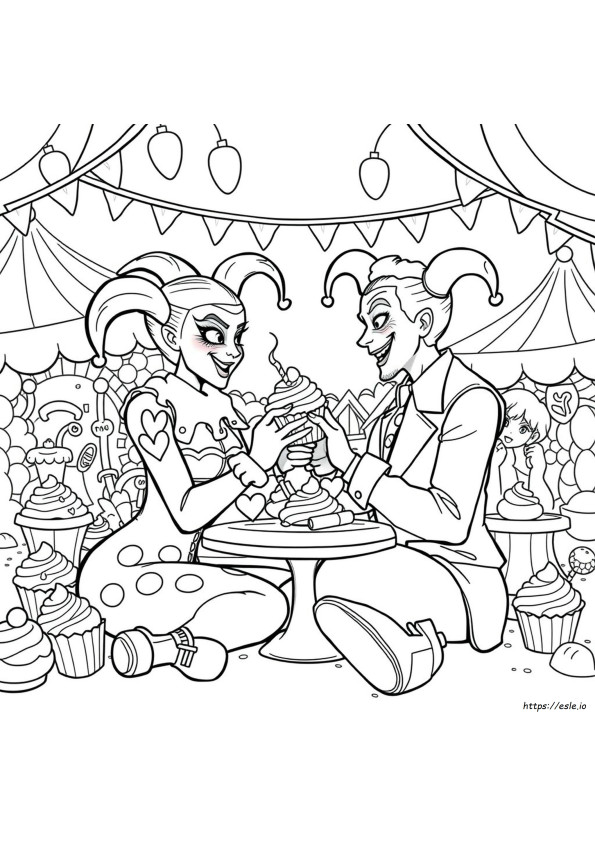 Mad Love Harley Quinn And Joker Coloring Pages