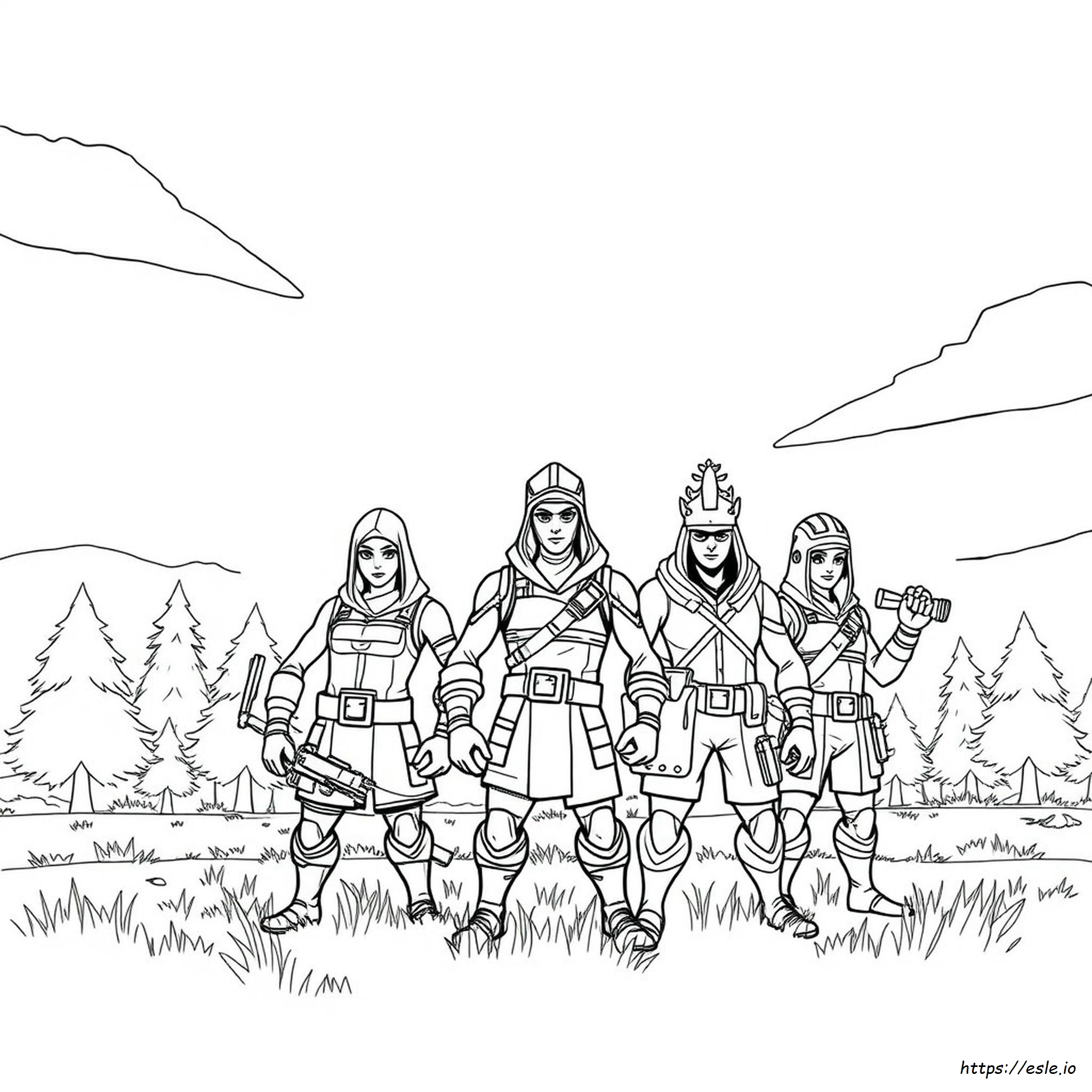 Fortnite Characters Coloring Page - Free Printable