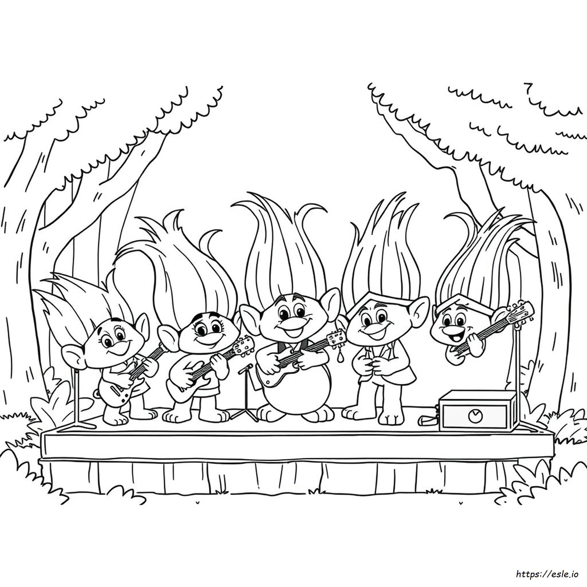 Trolls Band Coloring Pages - Free Printable