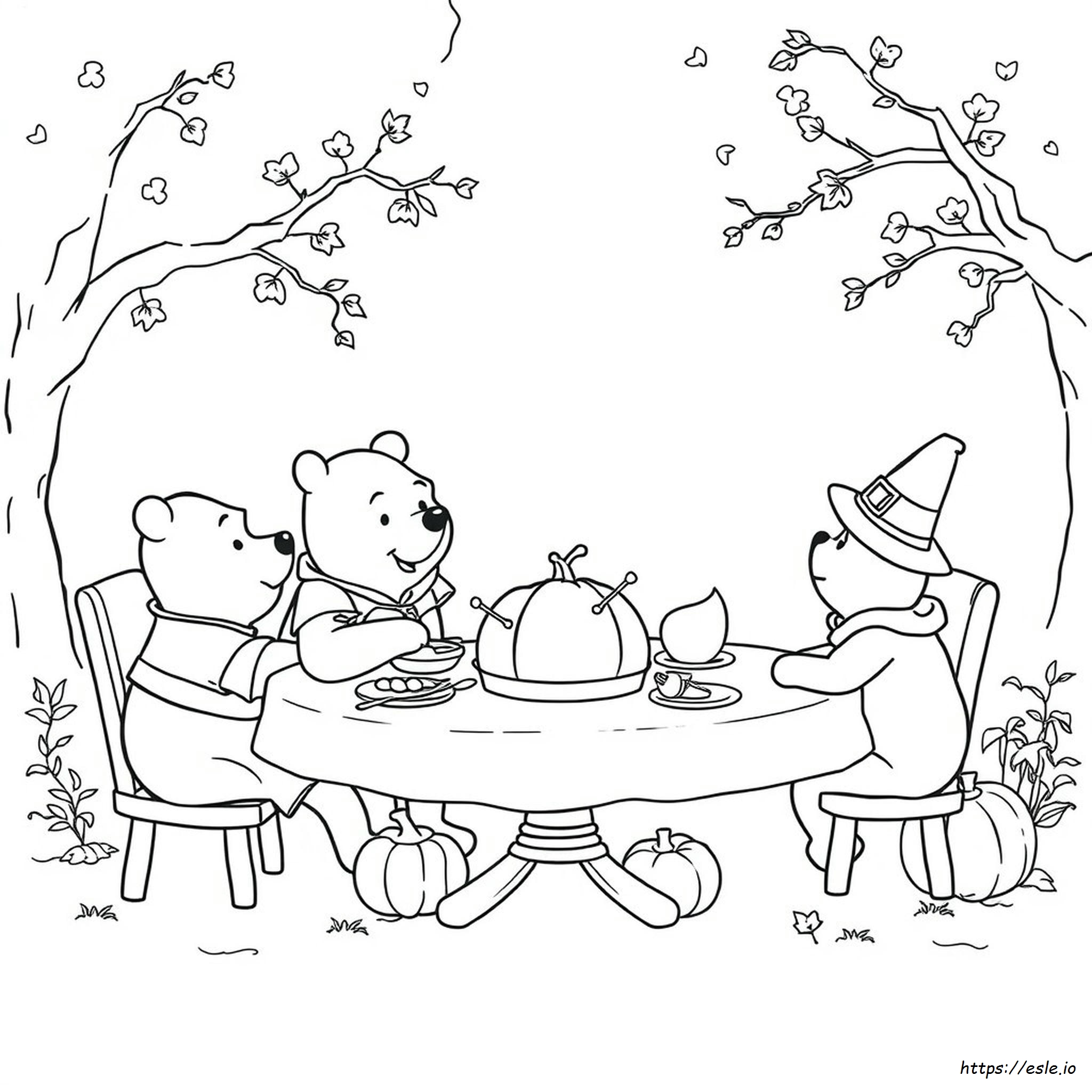 Winnie The Pooh Thanksgiving Coloring Pages