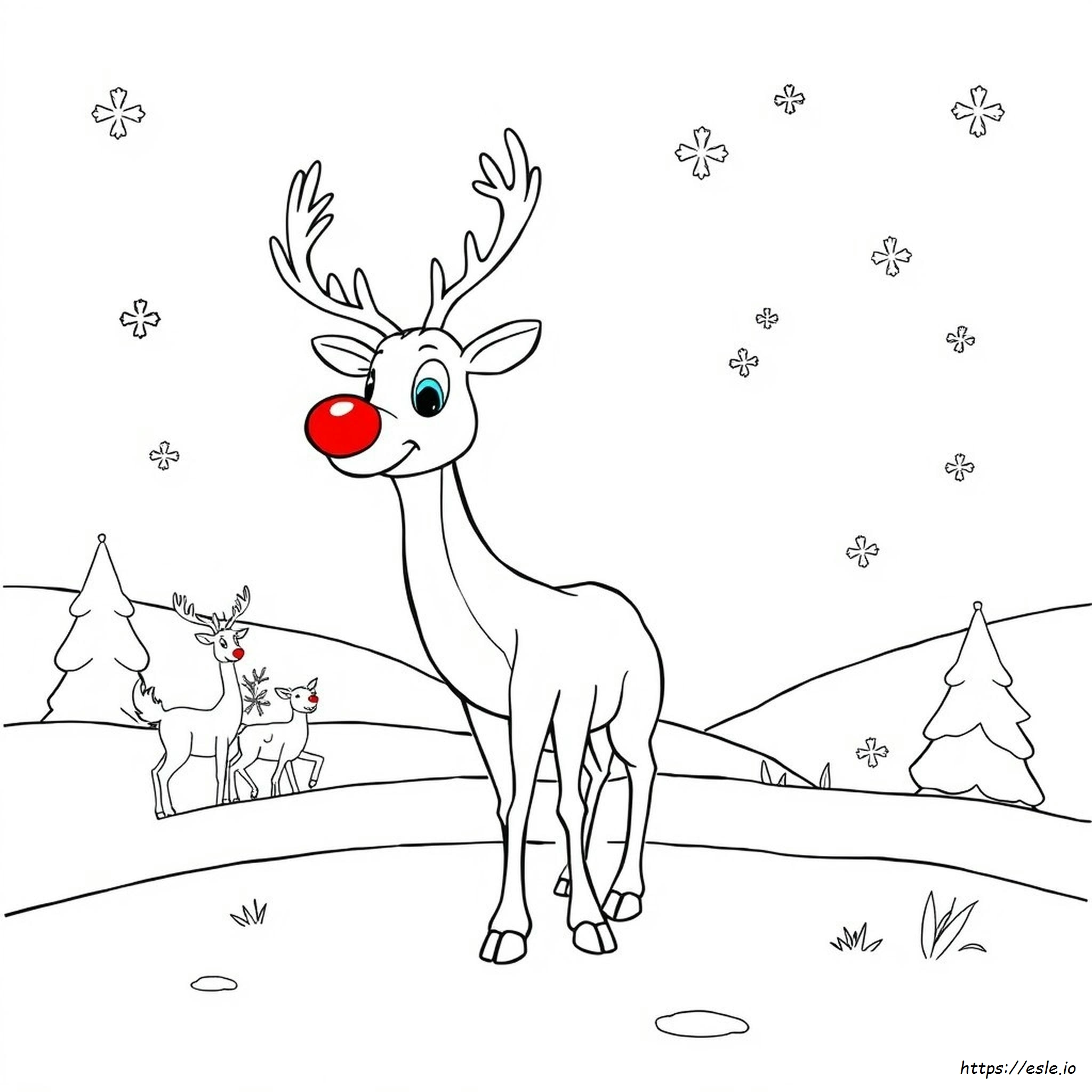 Rudolph Das Rotnasige Rentier Ausmalbild