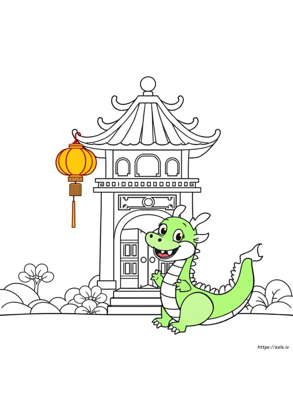 Cute Chinese Dragon Coloring Pages