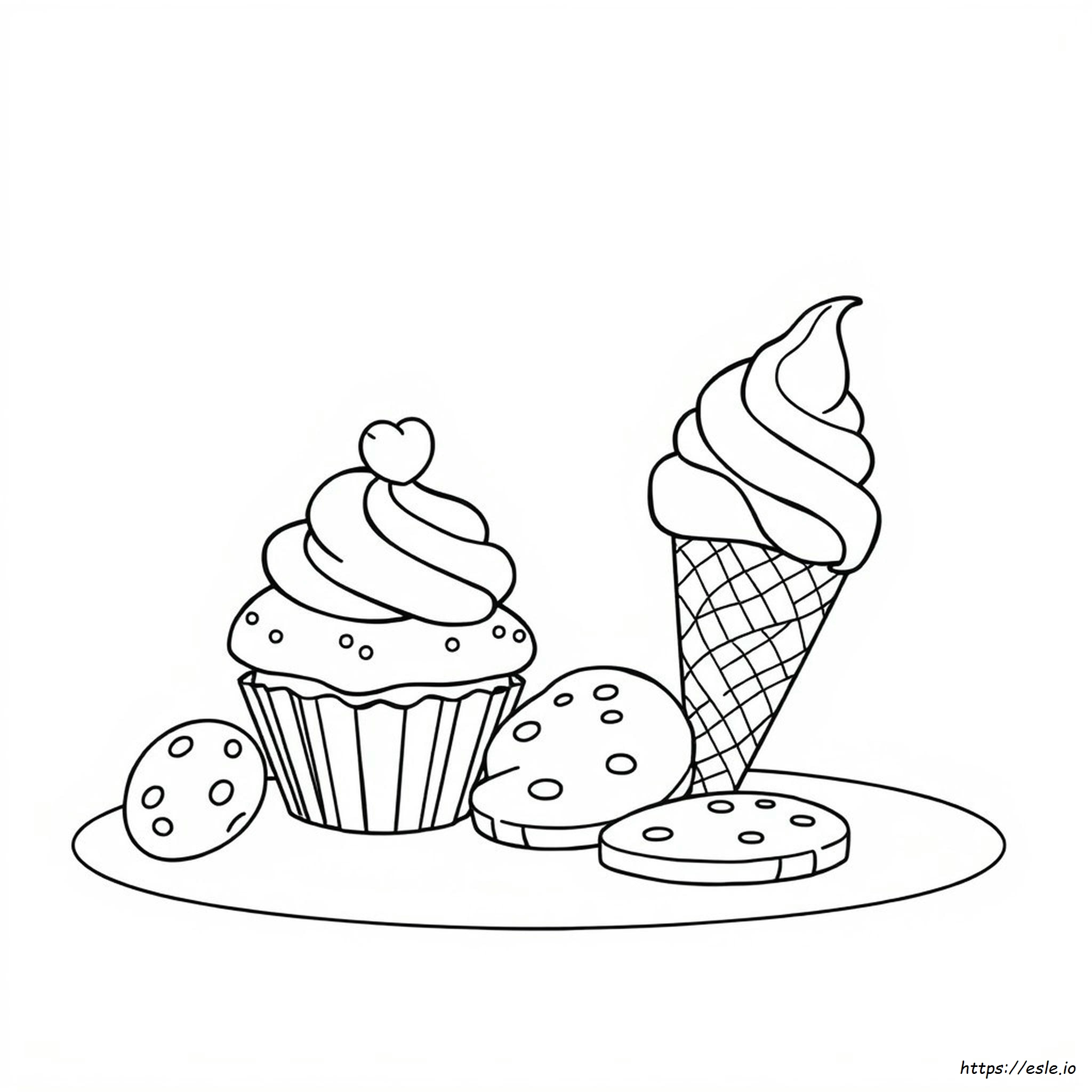 Cute Dessert Coloring Pages - Free Printable