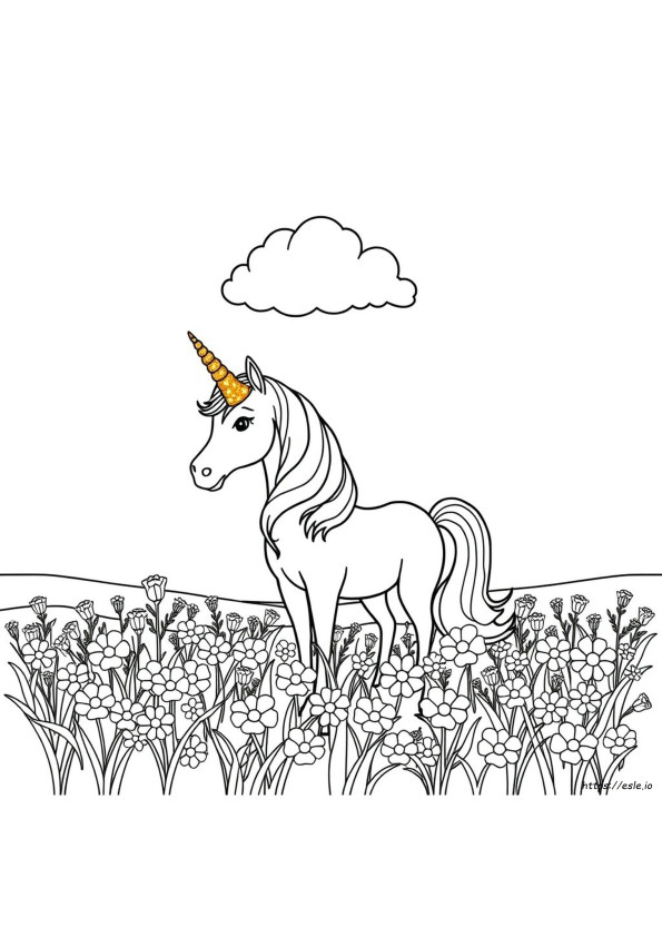 Unicorn Crown Coloring Page