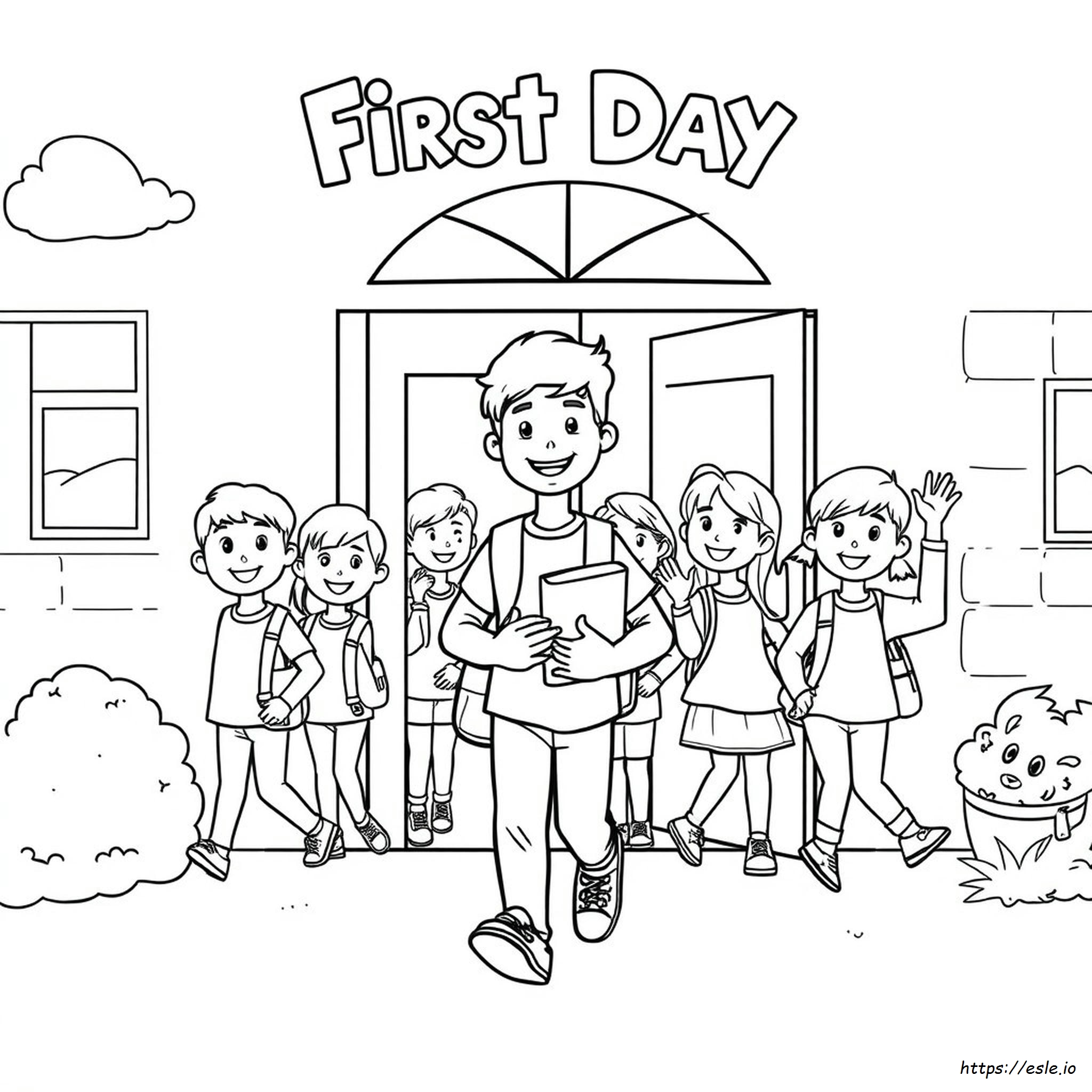 First Day Coloring Page Free - Printable PDF