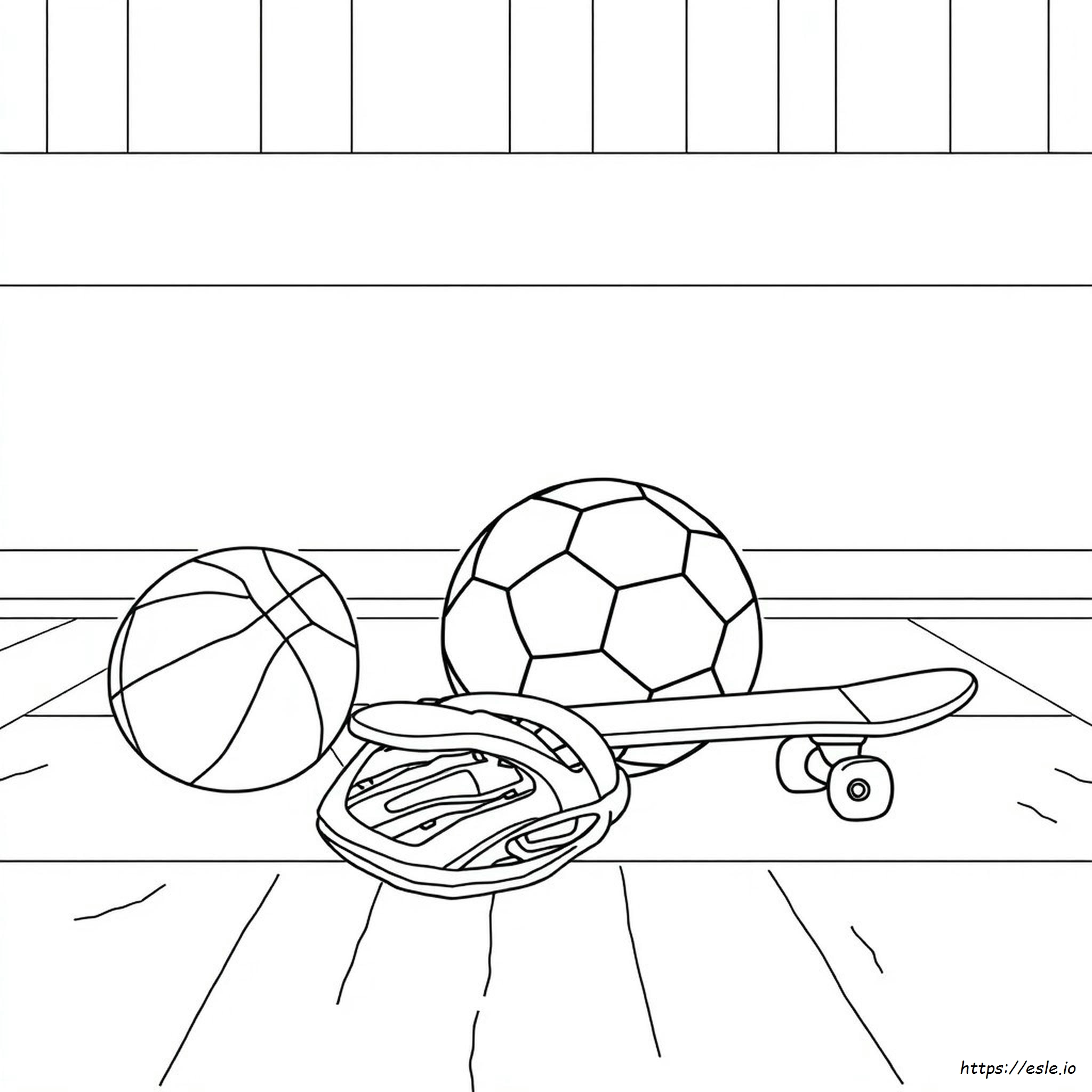 Sportgeräte Ausmalbilder