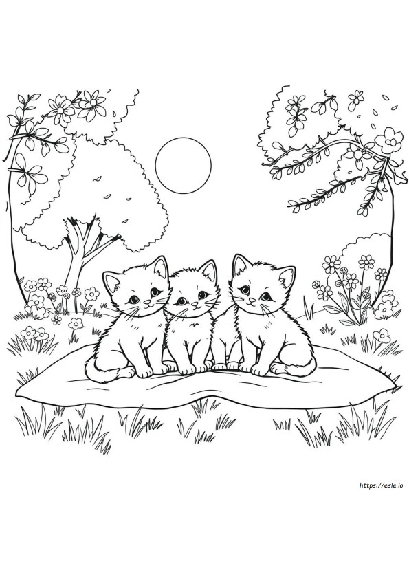 Kitten Family Coloring Pages