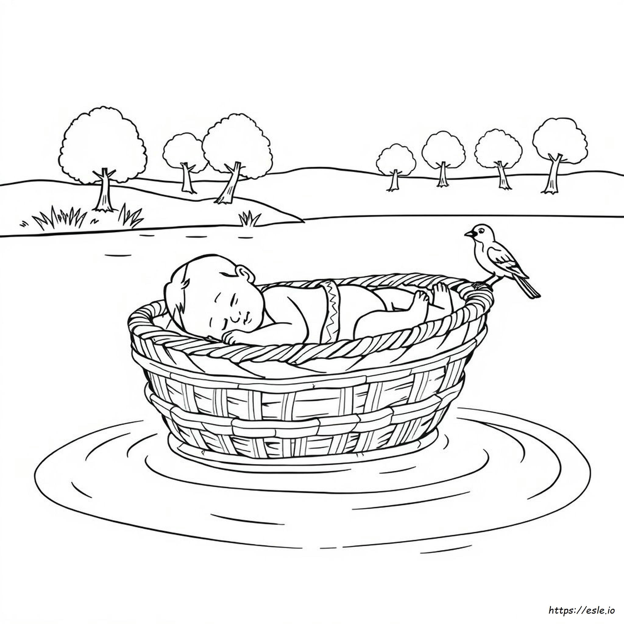 Baby Moses Coloring Pages Printable Free