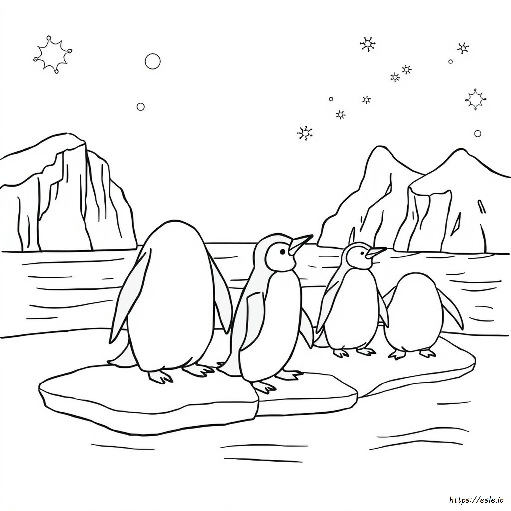 Penguin Drawing For Colouring - Free Printable Coloring Page