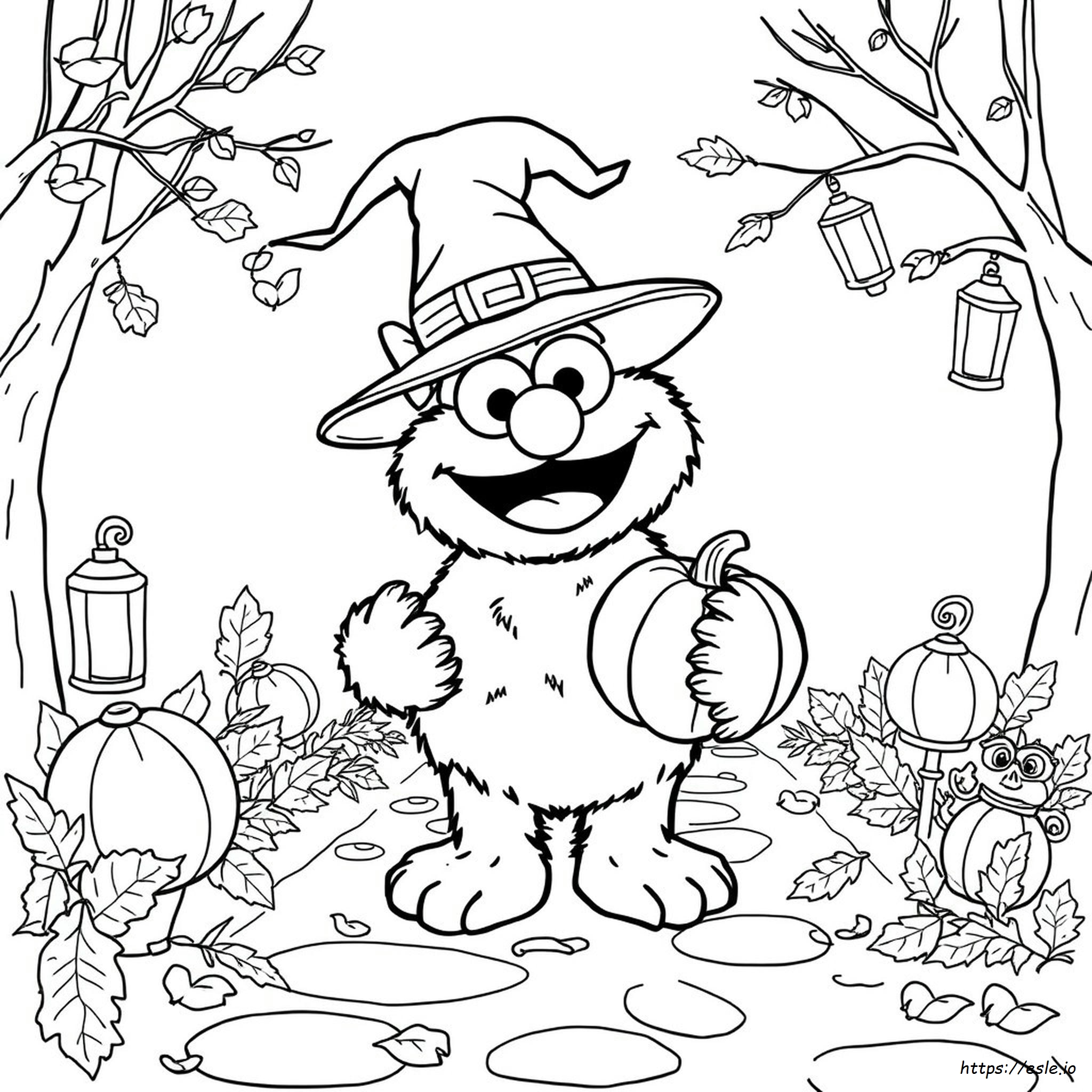 Cookie Monster Halloween Coloring Page