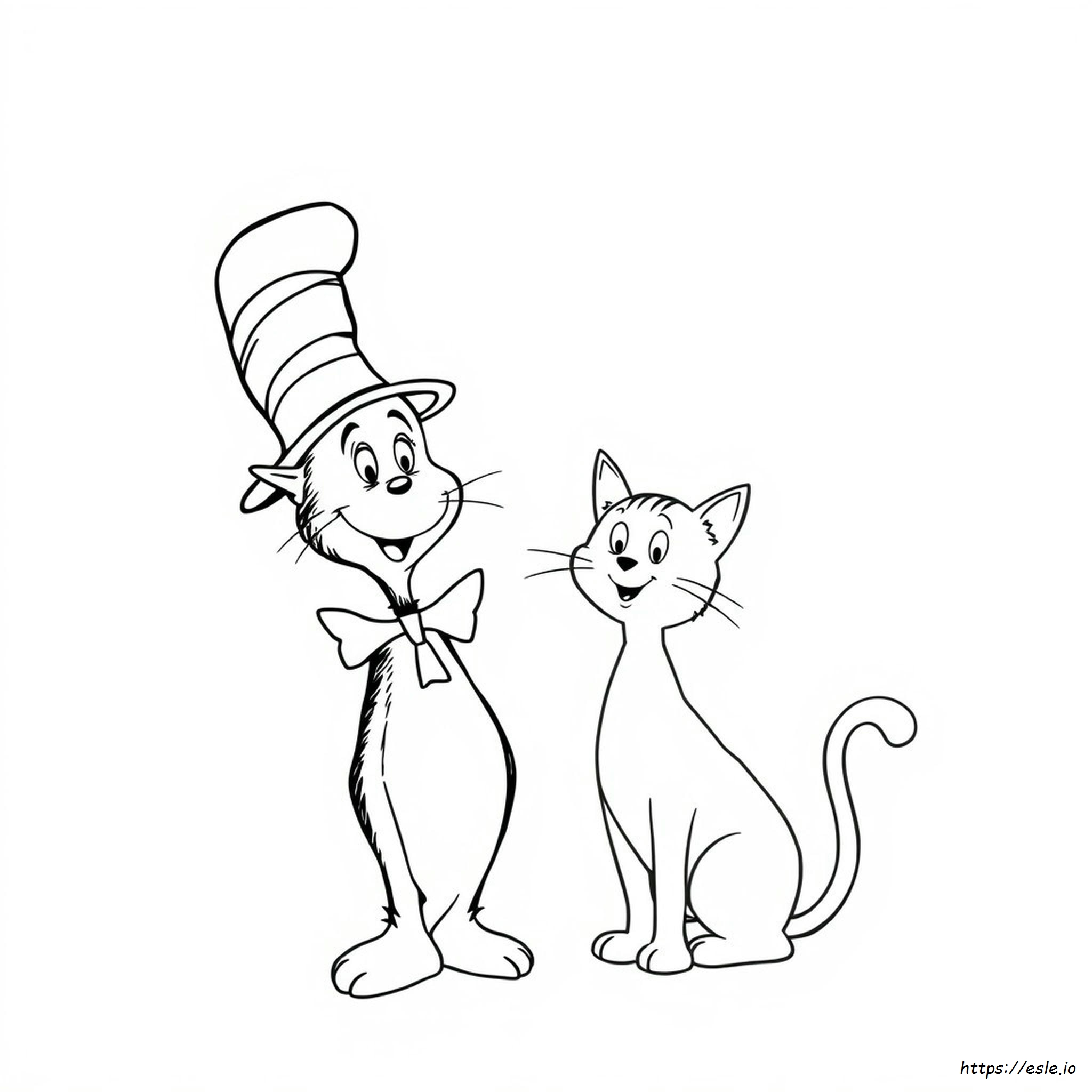 Dibujo Para Colorear El Gato Con Sombrero - Gratis Para Imprimir
