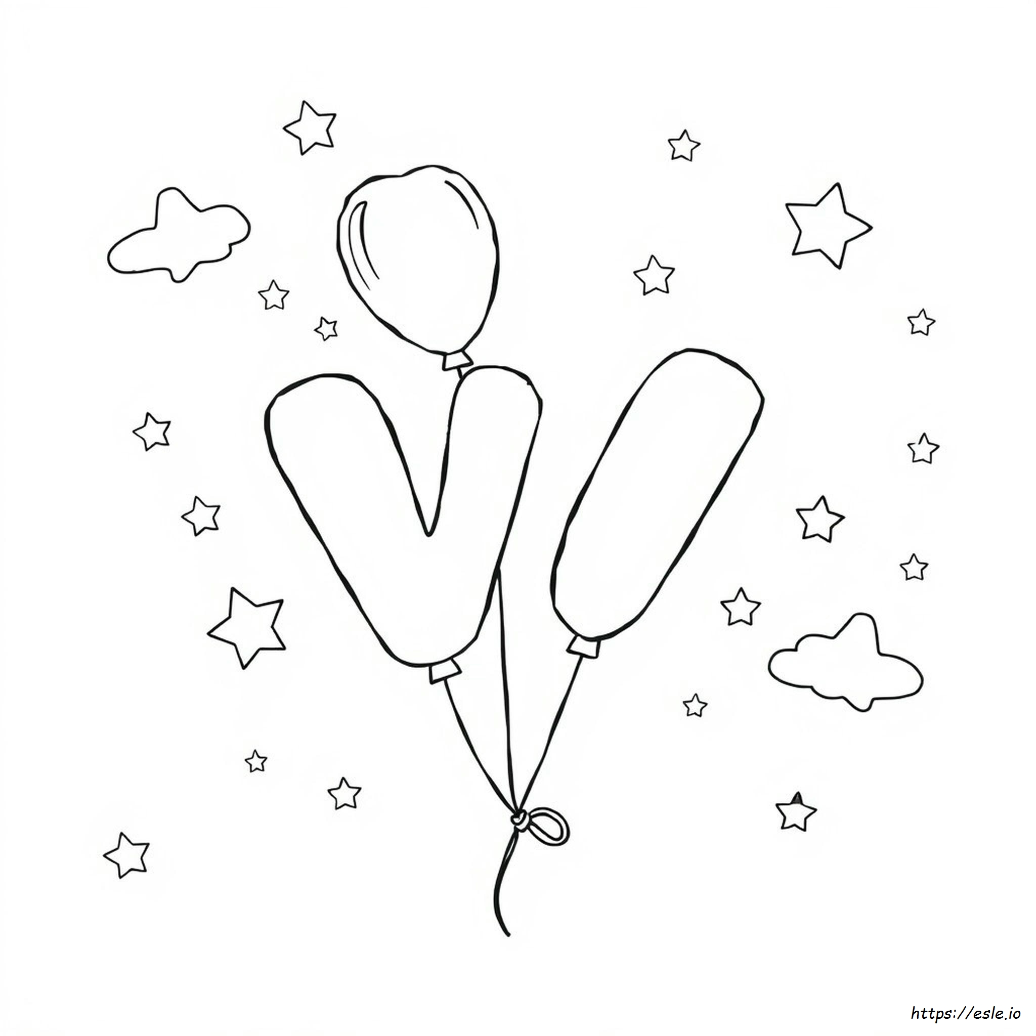 Bubble Letter V Coloring Page - Free Printable
